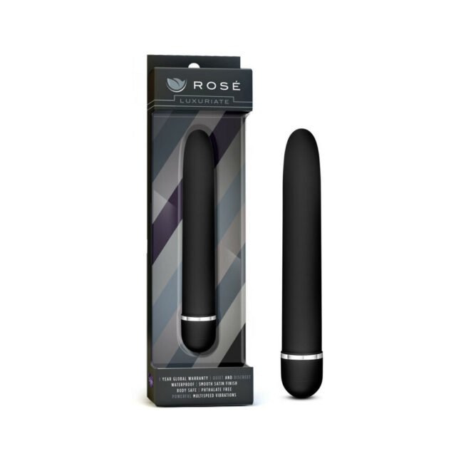 Rose Luxuriate Classic Slimline Vibrator Black