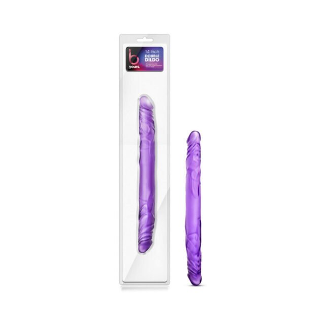 B Yours 14 in. Double Dildo Purple