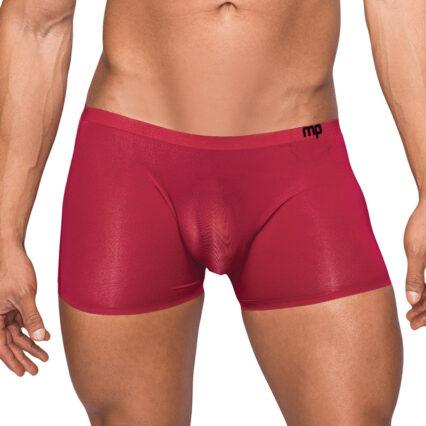 Male Power Seamless Sleek Sleek Short w-sheer pouch Wine Large