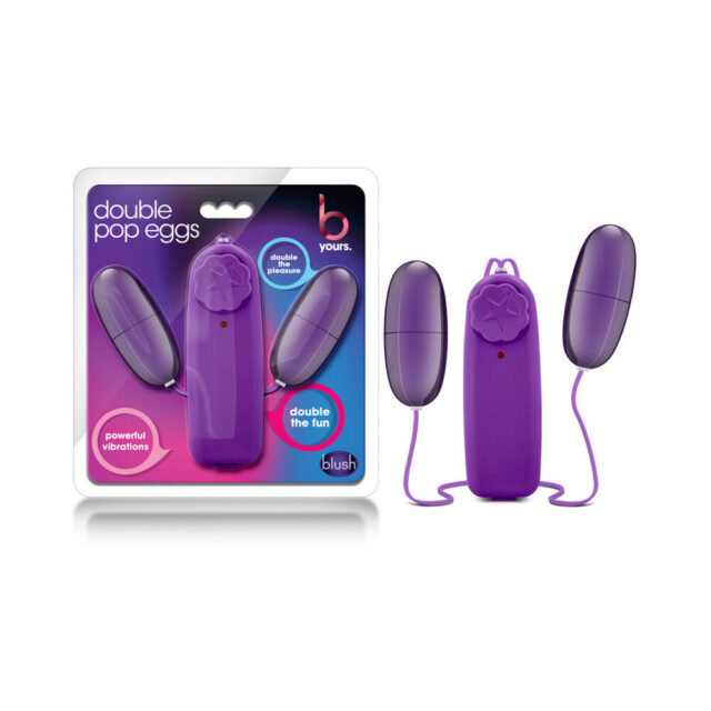 B Yours Double Pop Eggs Remote-Controlled Dual Bullet Vibrator Plum