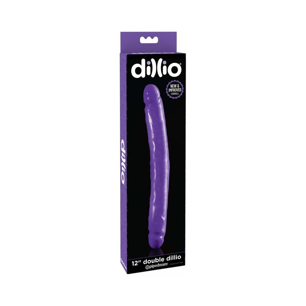 Pipedream Dillio 12 in. Double Dong Realistic Dual-Ended Dildo Purple