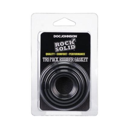 Rock Solid Tri-Pack Rubber Gasket (1.25in, 1.5in, 2in) Black