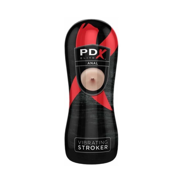 PDX Elite Vibrating Stroker Anal Beige-Black