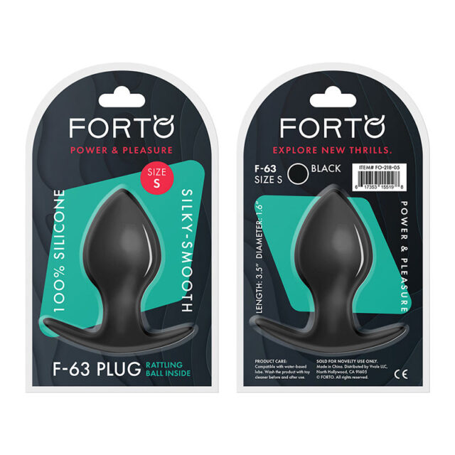 Forto F-63 Rattler Spade Silicone Anal Plug Small Black