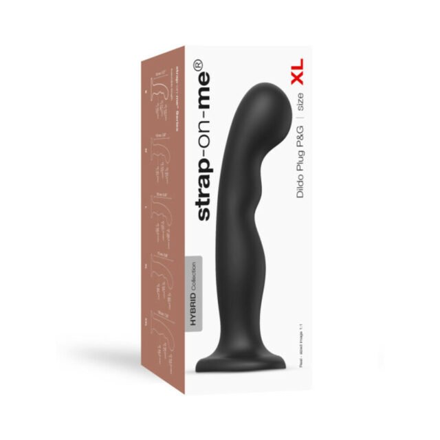 Strap-On-Me Hybrid Collection Silicone Dildo Plug P&G Black XL