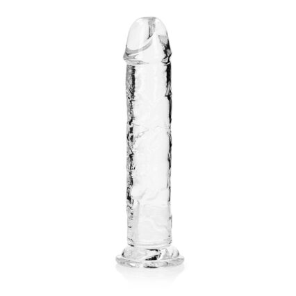 RealRock Crystal Clear Straight 11 in. Dildo Without Balls Clear