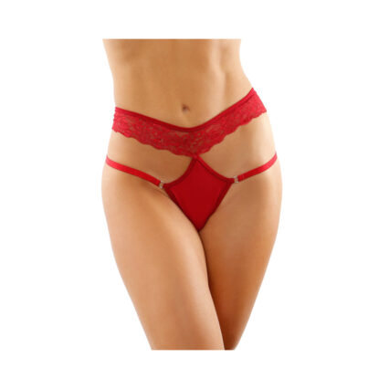 Ren Microfiber Panty With Double-Strap Waistband Red S-M