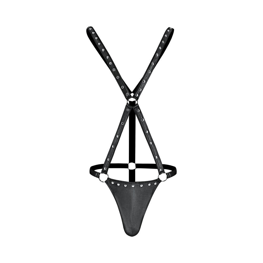 Male Power Fetish Warrior Criss-Cross Body Harness Black L-XL