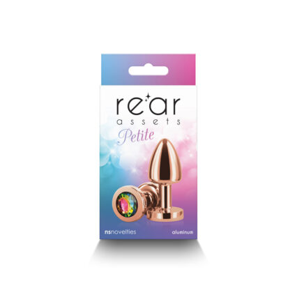 Rear Assets Petite Metal Anal Plug Rose Gold-Rainbow