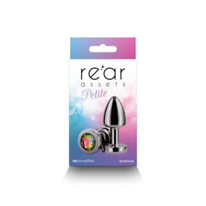 Rear Assets Petite Metal Anal Plug Gunmetal-Rainbow