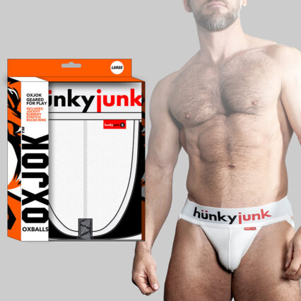 Oxballs Oxjok Hunker Comfy-Pouch Slider-Strap Jock White Snow M