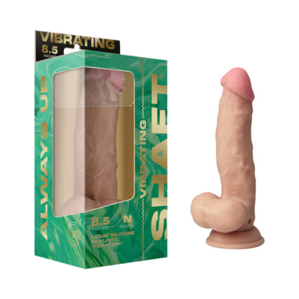 Shaft Vibrating Model N: 8.5 in. Dual Density Silicone Dildo Pine