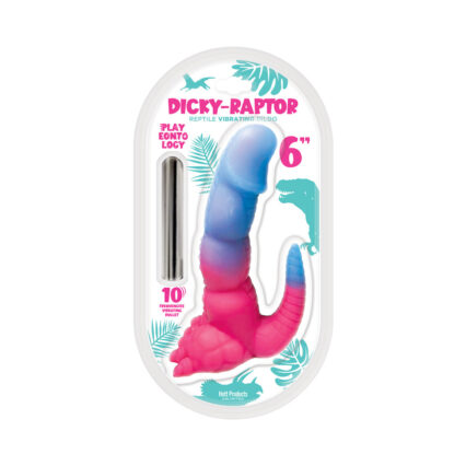 Playeontology Series Dicky Raptor Vibrating Silicone Dildo Multi-Speed 6 in.