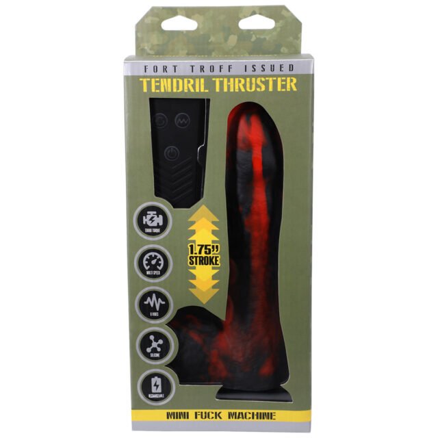 Fort Troff Tendril Thruster Mini Fuck Machine Rechargeable Remote-Controlled Silicone 8.5 in. Thrusting Dildo Red-Black