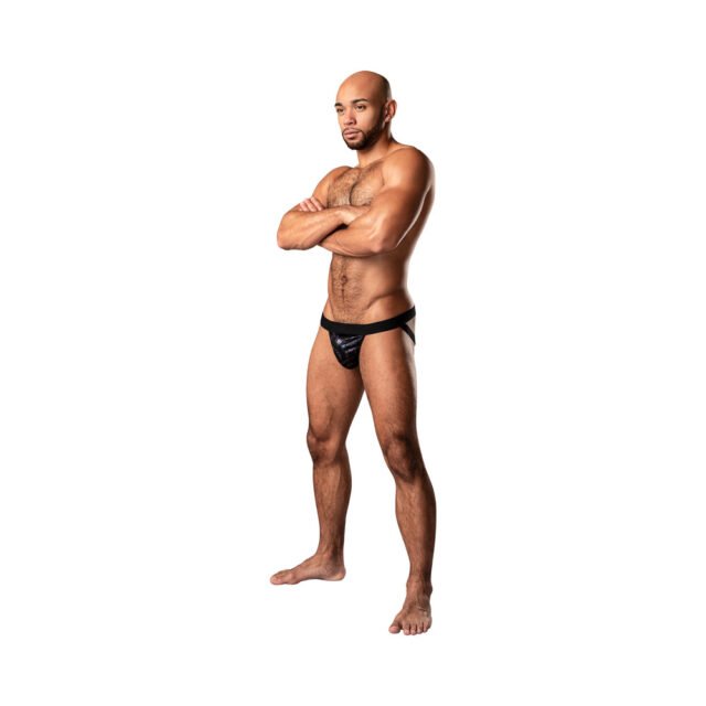 Male Power KaleiDickscope Strappy Ring Jock Black L-XL