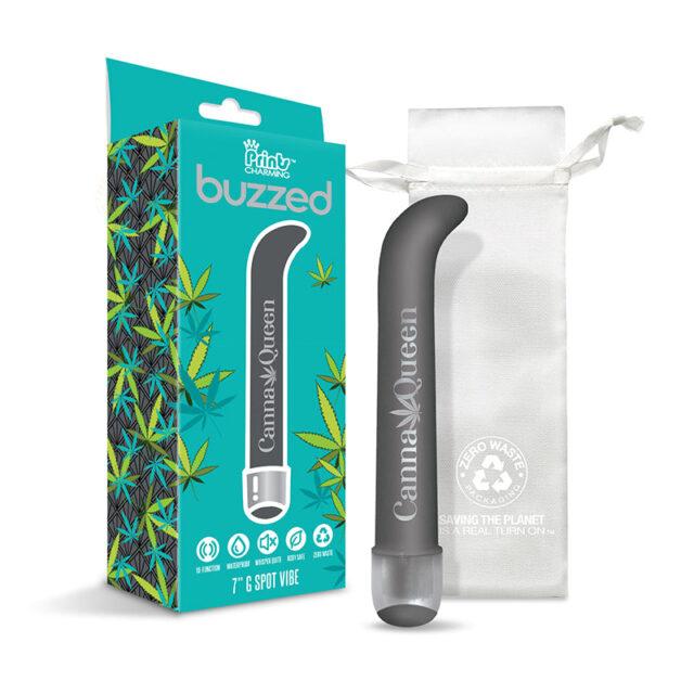 Prints Charming Buzzed Rechargeable 3.5″ Bullet – Canna Queen – Black