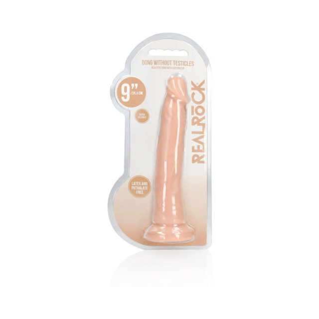 RealRock Realistic 9 in. Dildo With Suction Cup Beige