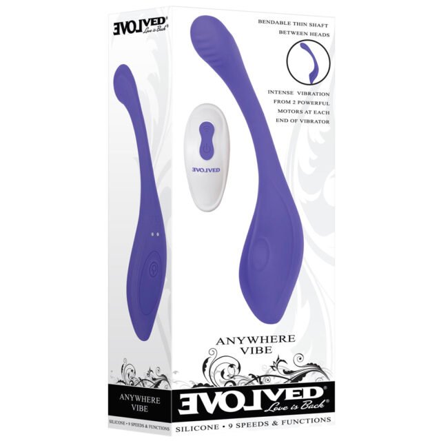 Evolved Anywhere Vibe Rechargeable Remote-Controlled Poseable Silicone Vibrator Blue