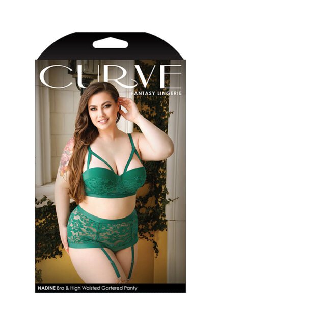 Fantasy Lingerie Curve Nadine Longline Contour Cup Bra & High-Waist Panty Emerald XL-2XL