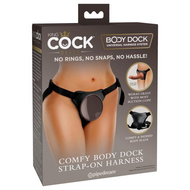 King Cock Elite Comfy Body Dock Strap-On Harness Black