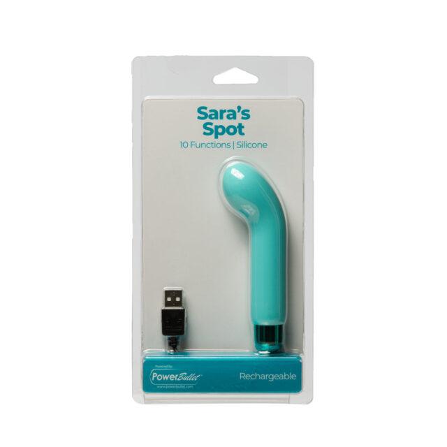 Sara’s Spot Rechargeable Bullet With Removable G-Spot Sleeve Teal