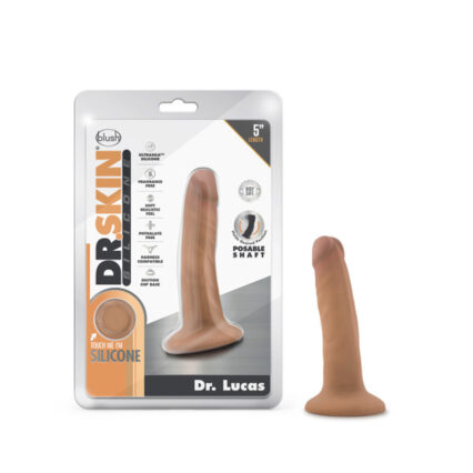 Dr. Skin Silicone Dr. Lucas Realistic 5 in. Posable Dildo Tan