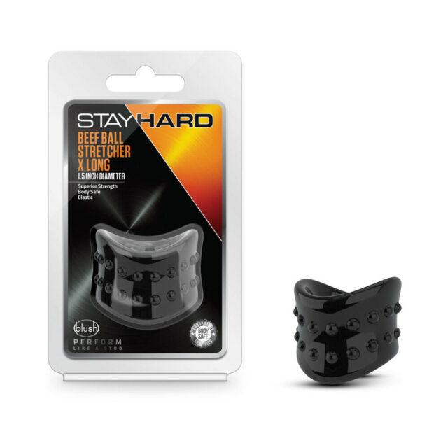 Stay Hard Beef Ball Stretcher X Long 1.5 in. Black